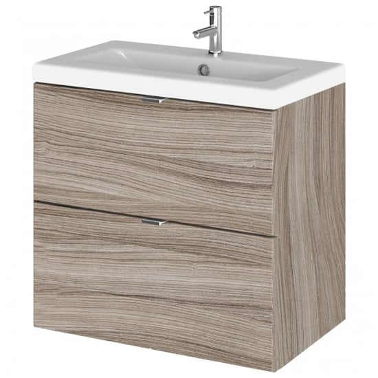 Read more about Fuji 60cm 2 drawers wall vanity with basin 2 in driftwood