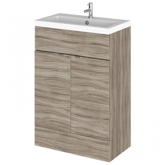 Read more about Fuji 60cm vanity unit with polymarble basin in driftwood