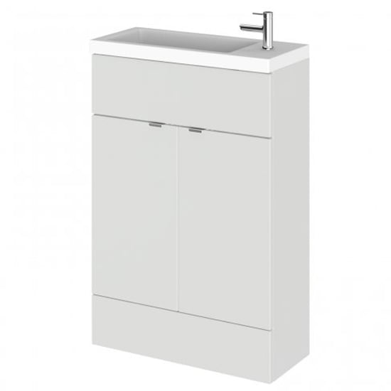Product photograph of Fuji 60cm Vanity Unit With Slimline Basin In Gloss Grey Mist from Furniture in Fashion