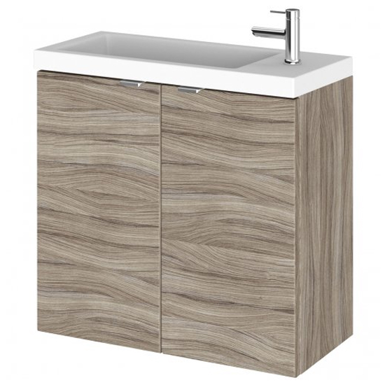 Fuji 60cm Wall Hung Vanity Unit With Basin In Driftwood