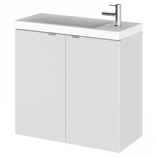 Fuji 60cm Wall Hung Vanity Unit With Basin In Gloss Grey Mist