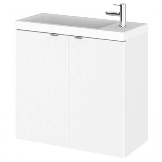 Fuji 60cm Wall Hung Vanity Unit With Basin In Gloss White