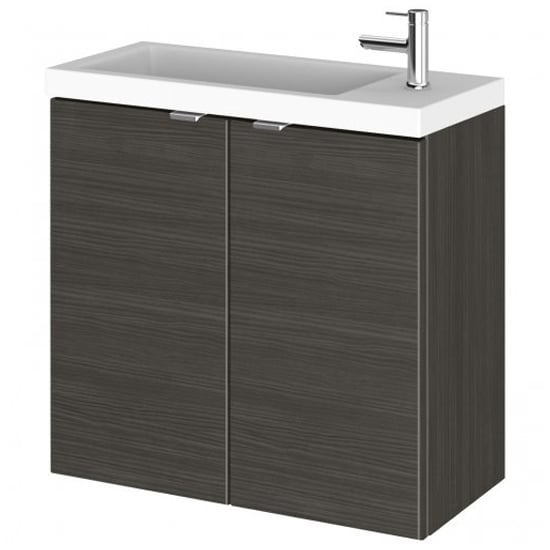 Photo of Fuji 60cm wall hung vanity unit with basin in hacienda black