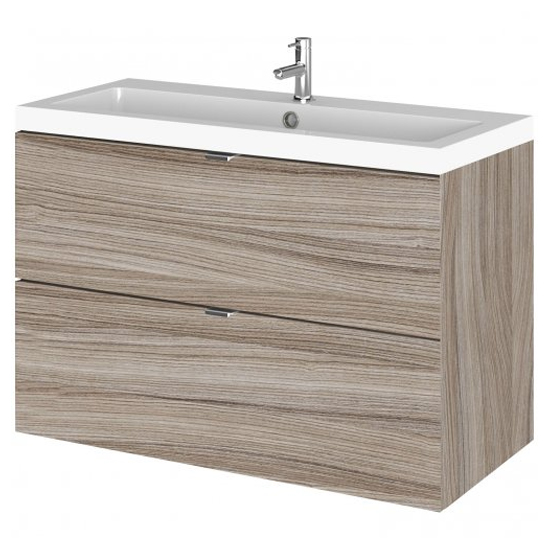 Read more about Fuji 80cm 2 drawers wall vanity with basin 1 in driftwood