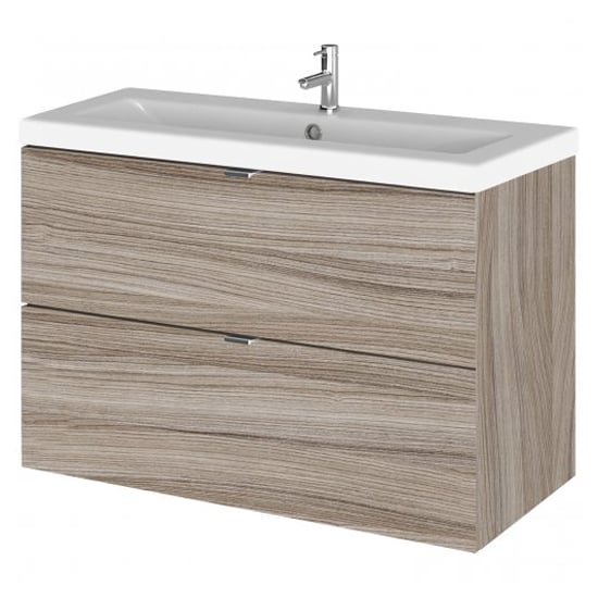 Read more about Fuji 80cm 2 drawers wall vanity with basin 2 in driftwood