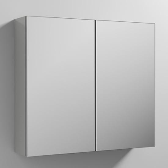 Fuji 80cm Mirrored Cabinet In Gloss Grey Mist With 2 Doors_1