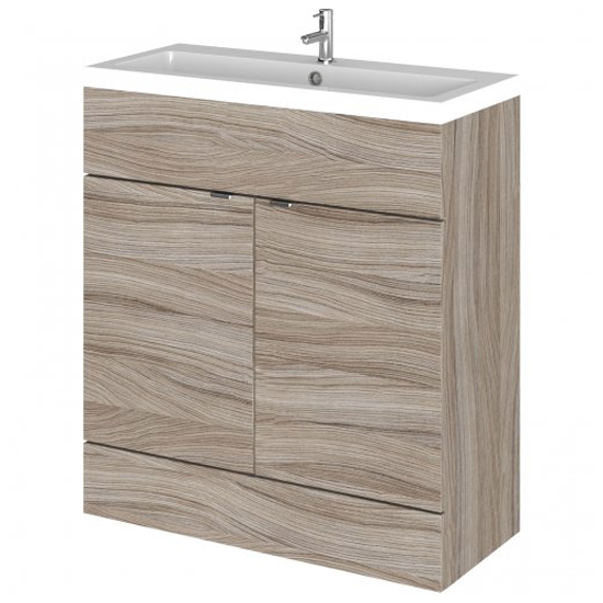 Fuji 80cm Vanity Unit With Polymarble Basin In Driftwood