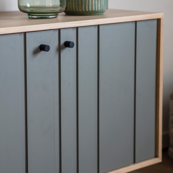 Fuji Wooden Sideboard With 3 Doors In Natural Oak And Grey_4