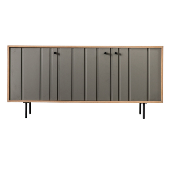 Fuji Wooden Sideboard With 3 Doors In Natural Oak And Grey_5