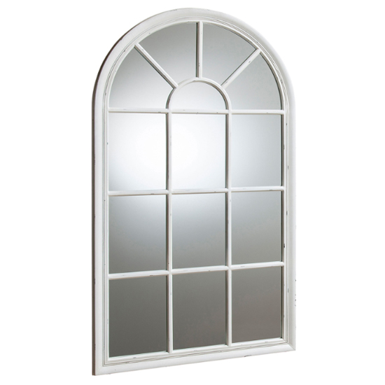 Fulham Window Pane Design Wall Mirror In White Frame_3