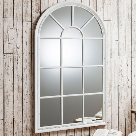 Read more about Fulham window pane design wall mirror in white frame