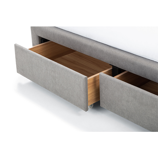 Fauna Linen Super King Size Bed With 4 Drawers In Grey Furniture in