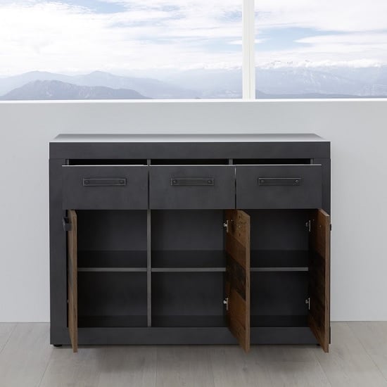 Saige Compact Wooden Sideboard In Graphite Grey And Old Wood_3