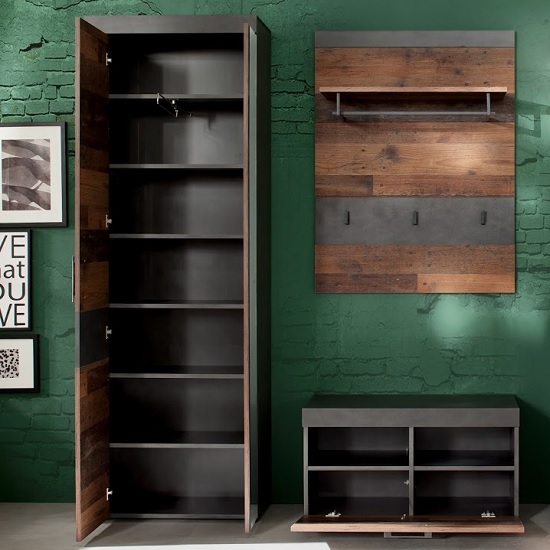 Saige Hallway Furniture Set 1 In Old Wood And Graphite Grey_2