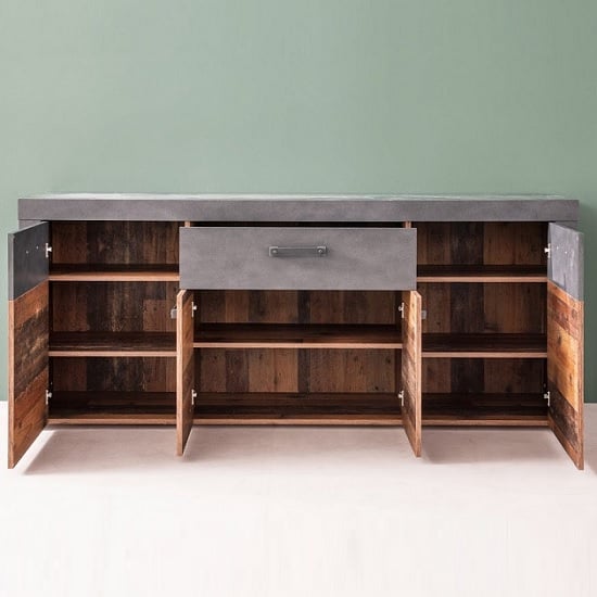 Saige Sideboard In Old Wood And Graphite Grey With 4 Doors_2