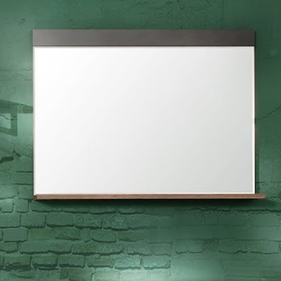 Read more about Saige wall mirror in old wood and graphite grey