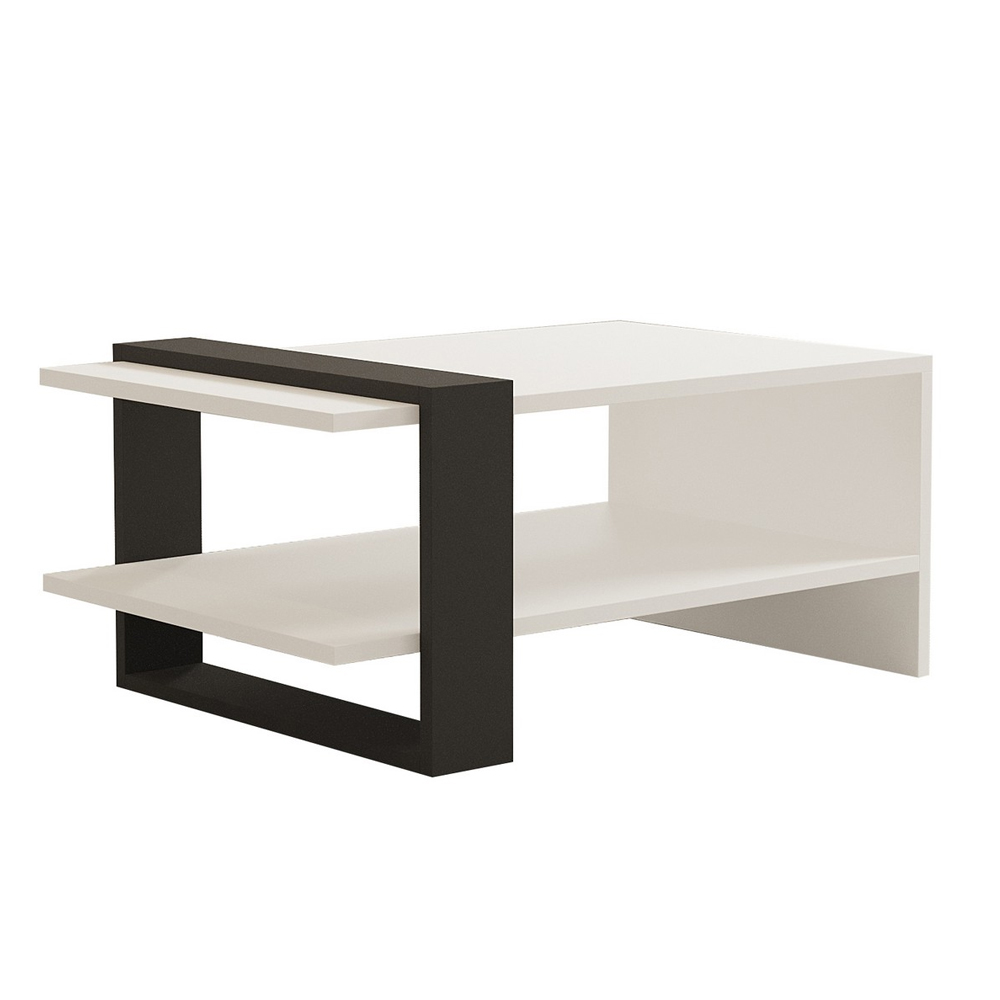 Funda Rectangular Wooden Coffee Table in Anthracite and White