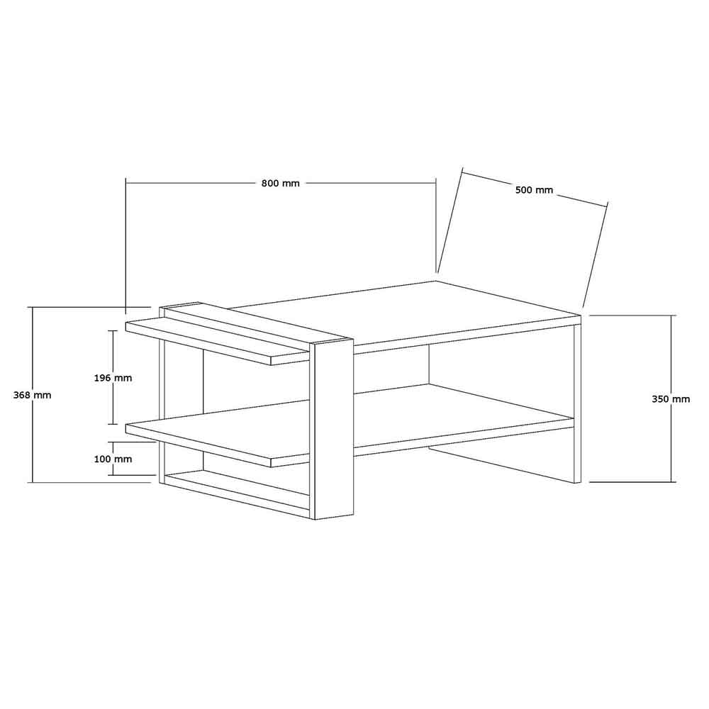 Funda Rectangular Wooden Coffee Table in Oak and Anthracite