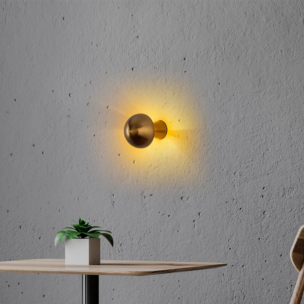 Fungal Metal Mushroom Shape Wall Light in Gold