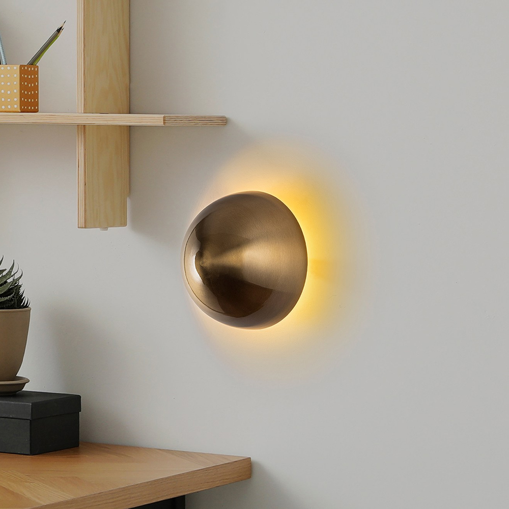 Fungal Round Metal Wall Light in Gold