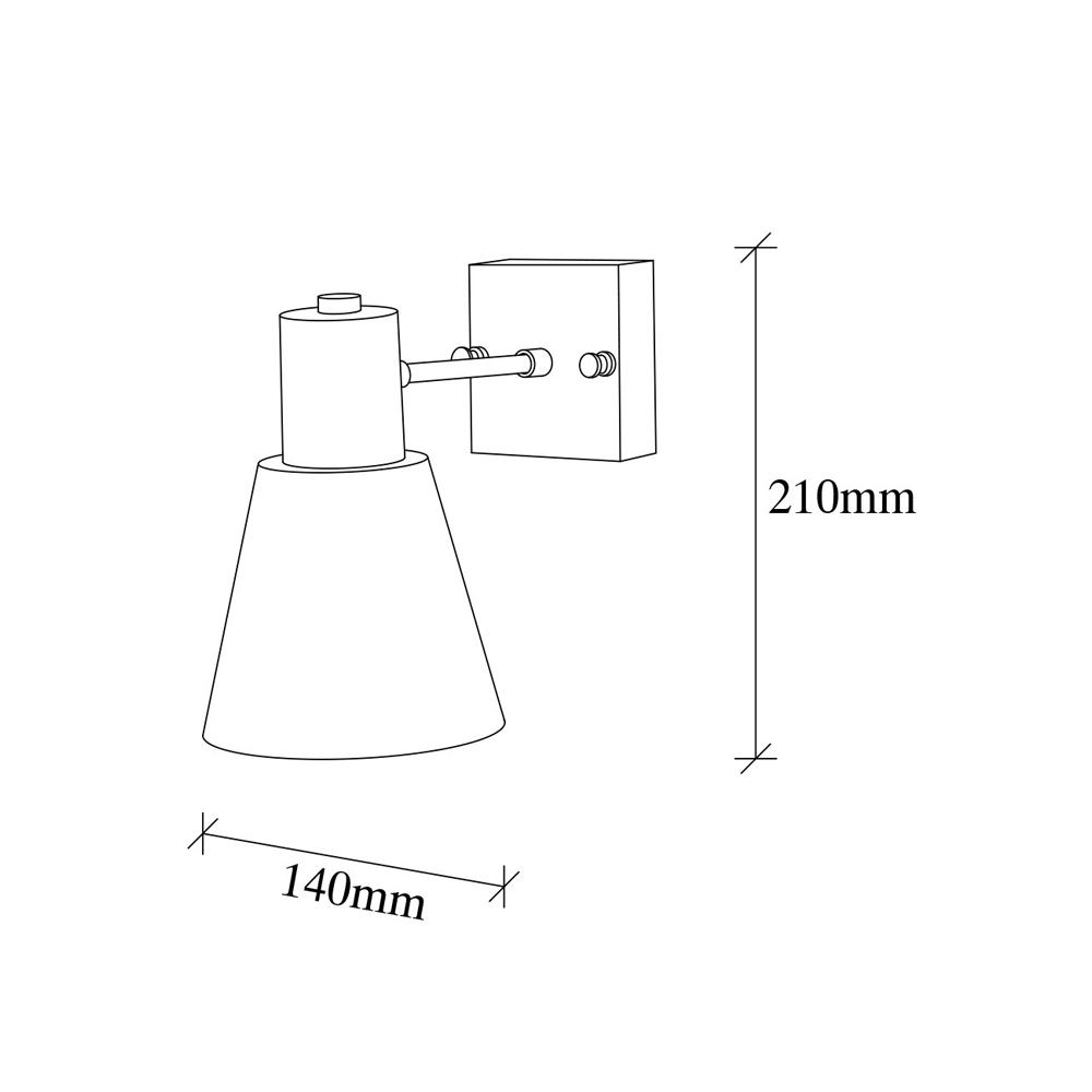 Funnel Metal Wall Light in Black and Gold