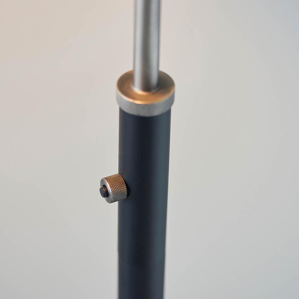 Funner Metal Shade Tall Floor Lamp In Matt Black