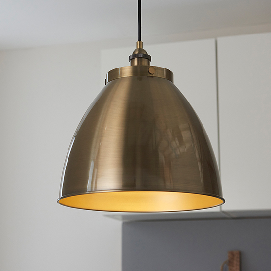 Furth Large Ceiling Pendant Light In Antique Brass