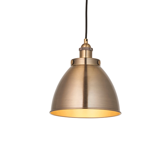 Furth Small Ceiling Pendant Light In Antique Brass