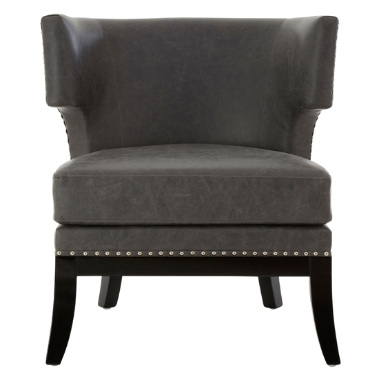 Furud Townhouse Faux Leather Bedroom Chair In Grey