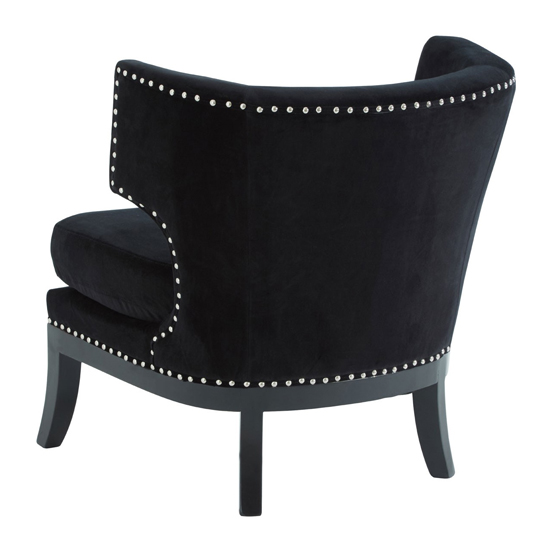 Furud Townhouse Velvet Upholstered Bedroom Chair In Black Furniture