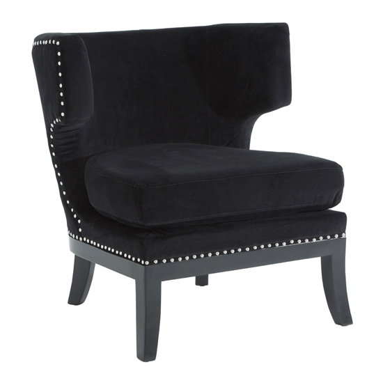 Furud Townhouse Velvet Upholstered Bedroom Chair In Black_1