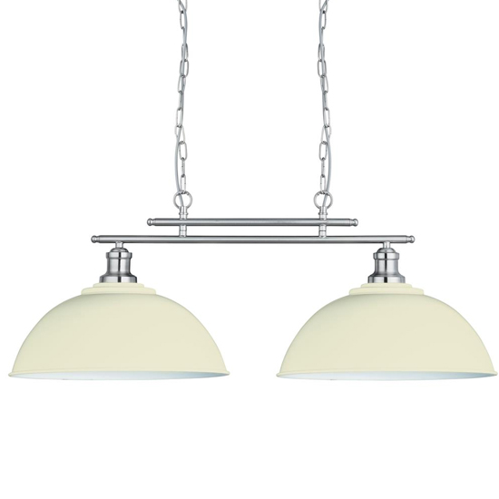 Fusion 2 Lights Pendant Light With Cream Metal Shades