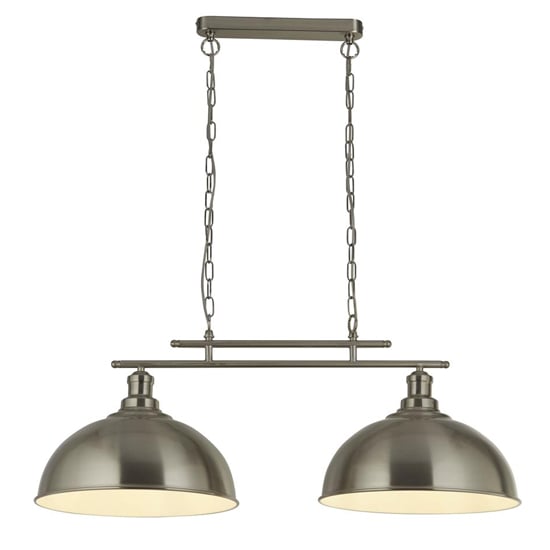 Fusion 2 Lights Pendant Light With Satin Silver Metal Shades