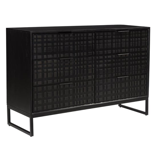 Photo of Fusion mango wood chest of 6 drawers in black