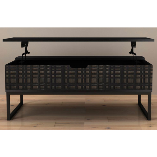 Fusion Mango Wood Up-Lift Coffee Table In Black thumbnail