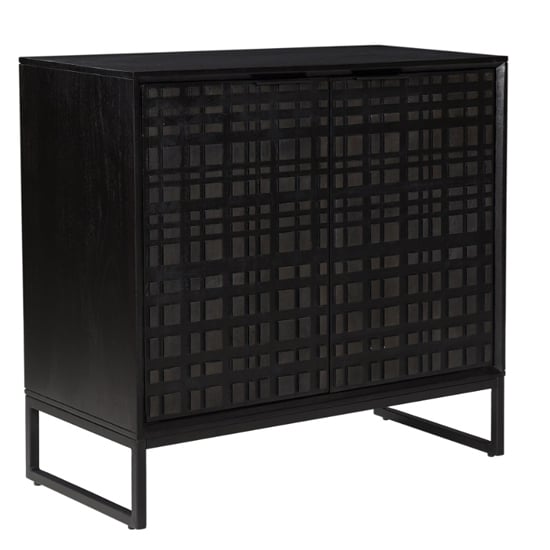 Product photograph of Fusion Small Mango Wood Sideboard With 2 Doors In Black from Furniture in Fashion