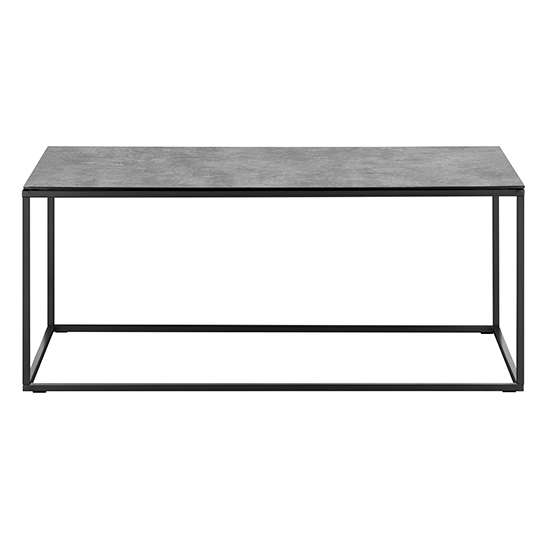 Fuxin Rectangular Ceramic Coffee Table In Grey With Black Frame_4