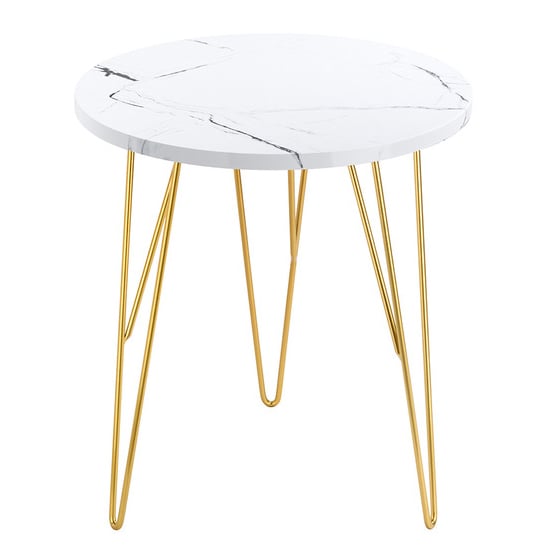 Fuzion Round Marble Lamp Table With Gold Legs In White_1