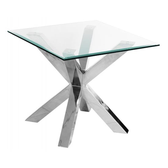 Read more about Crossley square glass lamp table with stainless steel legs