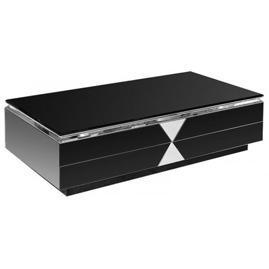 fw799 trino four drawer cof - 5 Benefits Of Black Glass Coffee Table With Drawers For A Living Room
