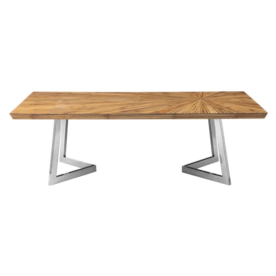 Read more about Gaberot wooden coffee table with silver steel base in natural