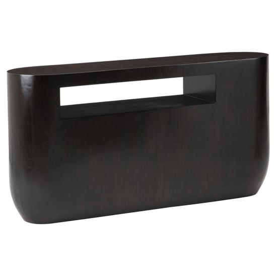 Gablet Oblong Design Wooden Console Table In Dark Brown