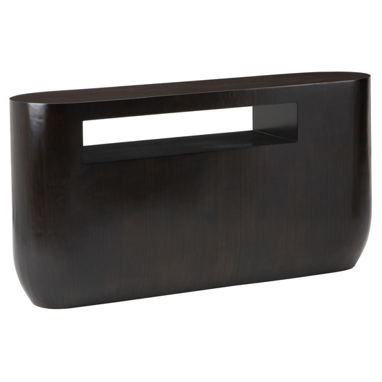 Photo of Gablet oblong design wooden console table in dark brown