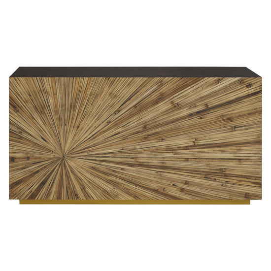 Gablet Wooden Console Table With Gold Base In Dark Brown