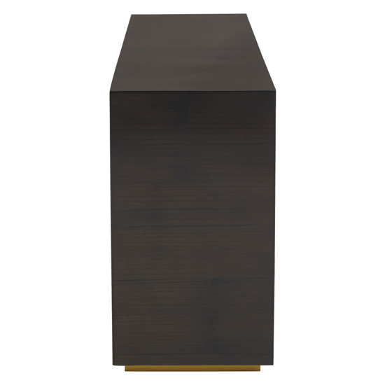Gablet Wooden Console Table With Gold Base In Dark Brown