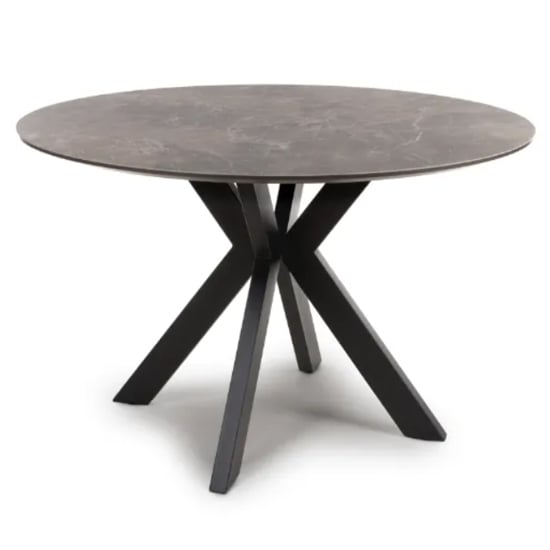 Gabri Sintered Stone Dining Table Large Round In Marbled Effect_1
