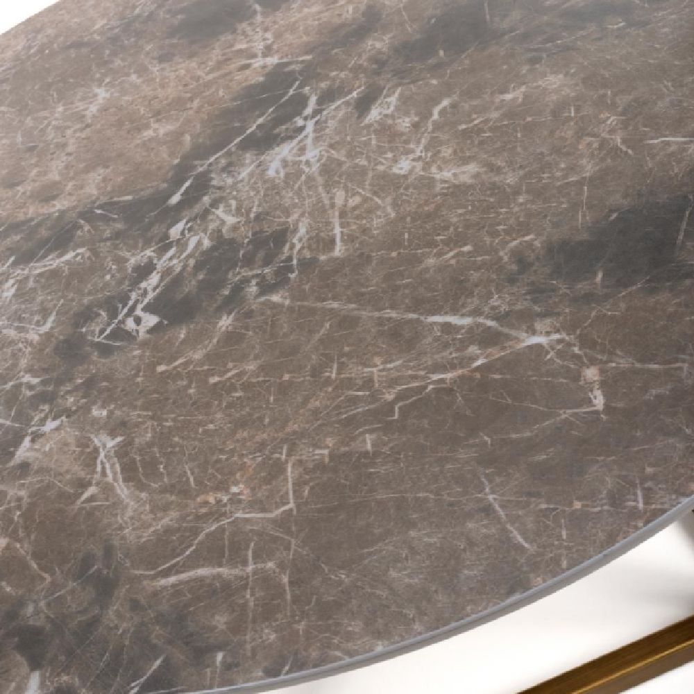 Gabri Sintered Stone Round Coffee Table In Grey