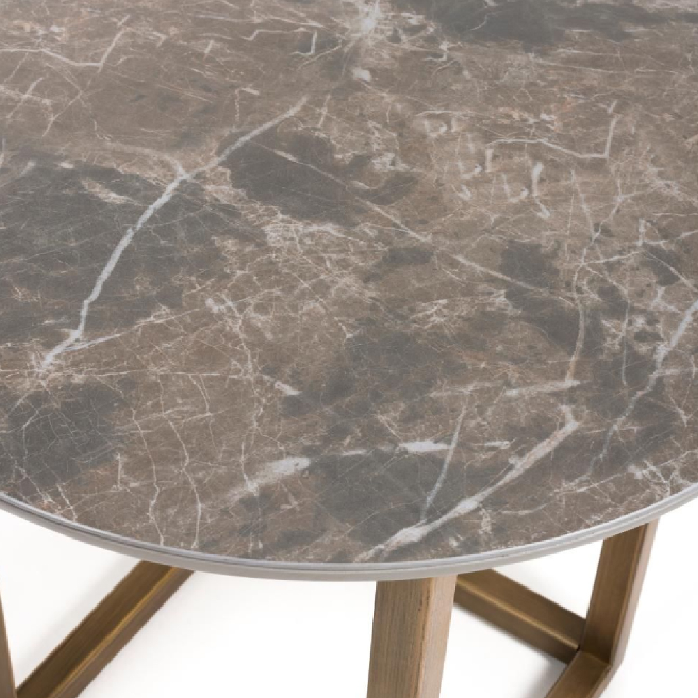 Gabri Sintered Stone Round End Table In Grey