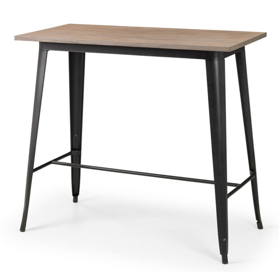 Gael Bar Table In Mocha Elm With 2 Lakia Mustard Stools