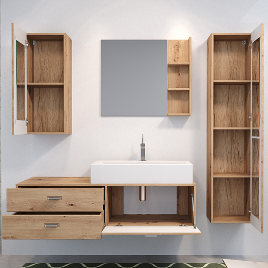 Gaep LED Bathroom Furniture Set 1 In Artisan Oak_3